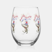 Moe's Happy op 4 juli Wijnglas Zonder Voet (Achterkant)