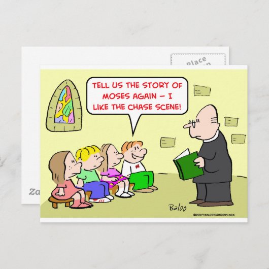 moesson jaagt zondag school briefkaart (Voorkant / Achterkant)