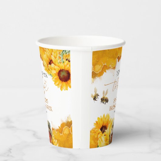 Moest Een Bij Zijn | Waterverf Zonnebloem Bruidsdo Papieren Bekers (Rechts)