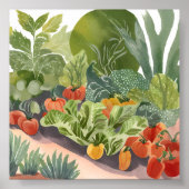 Moestuin | Aquarel Schilderij Poster (Voorkant)