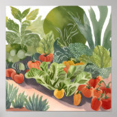 Moestuin | Aquarel Schilderij Poster (Voorkant)