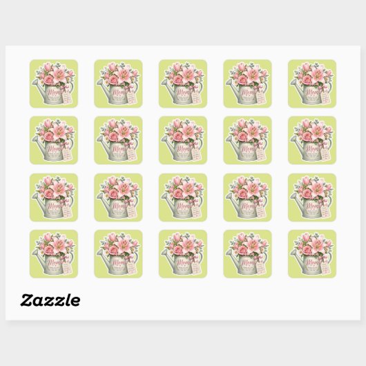 Moestuin Bloemen Vierkante Sticker (Vel)
