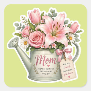 Moestuin Bloemen Vierkante Sticker