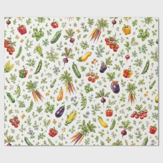 Moestuin Boerenmarkt Zomer Cadeaupapier (Vlak)