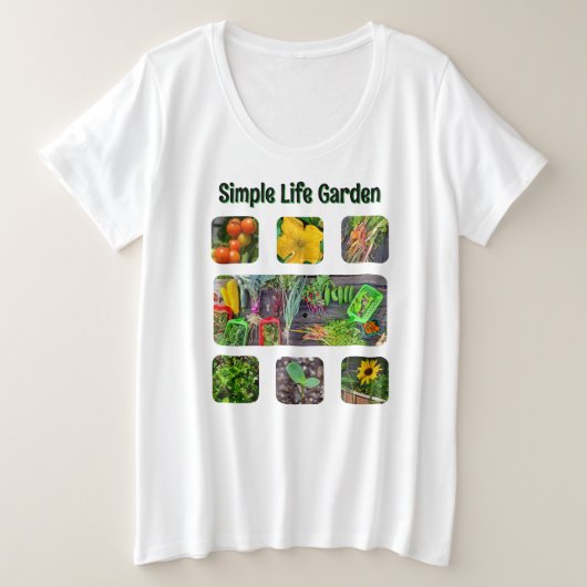 Moestuin Foto Collage Grote Maat T-shirt (Design voorkant)