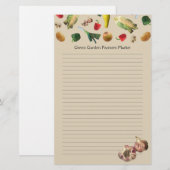 Moestuin Groenten Boeren Aangepaste Briefhoofd Briefpapier (Voorkant / Achterkant)