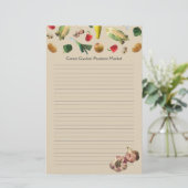 Moestuin Groenten Boeren Aangepaste Briefhoofd Briefpapier (Staand voorkant)