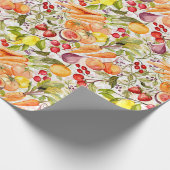 Moestuin Oogst Waterverf Fruit & Groente Cadeaupapier (Hoek)