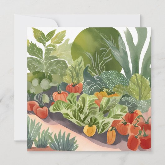 Moestuin | Watercolor Schilderij Kaart (Voorkant)