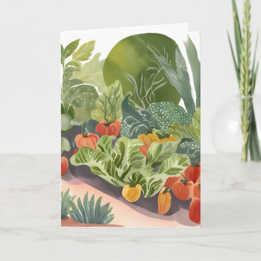 Moestuin | Watercolor Schilderij Kaart (Voorkant)