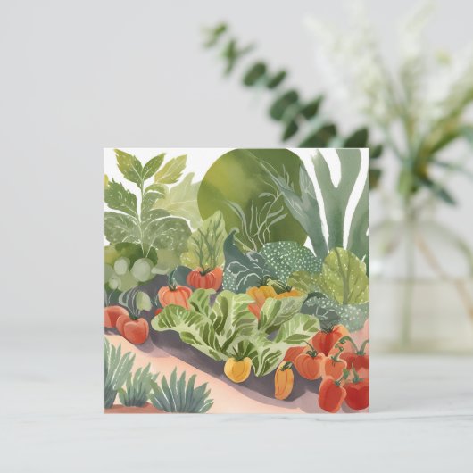 moestuin | Waterverf schilderij Kaart (Staand voorkant)