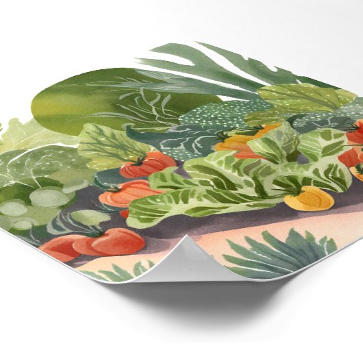 moestuin | Waterverf schilderij Poster (Hoek)