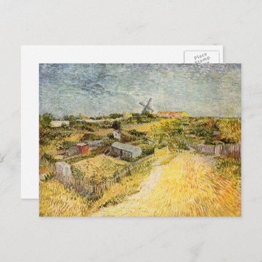 Moestuinen, Montmartre door Vincent van Gogh Briefkaart (Voorkant / Achterkant)