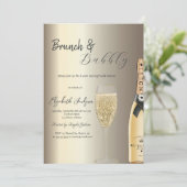 Moet Fles Champagne Bruidsfeest Kaart (Staand voorkant)