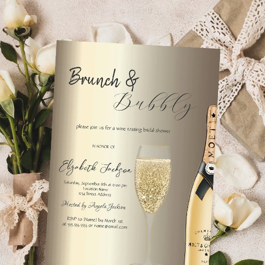 Moet Fles Champagne Bruidsfeest Kaart