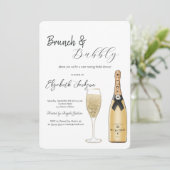 Moet Fles Glas Brunch & Bubbly Kaart (Staand voorkant)