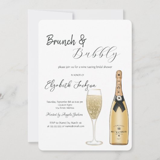 Moet Fles Glas Brunch & Bubbly Kaart (Voorkant)