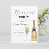 Moet Fles Glas Pensioenfeest Kaart (Staand voorkant)