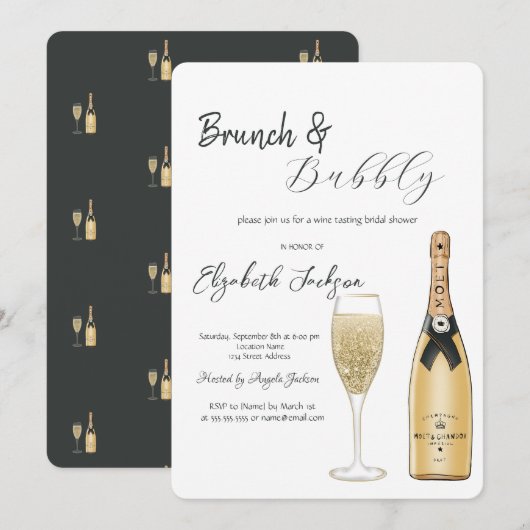 Moet Flessenglas Brunch & Bubble Kaart (Voorkant / Achterkant)