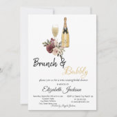 Moet Glass Floral Brunch & Bubbly Vrijgezellenfees Kaart (Voorkant)