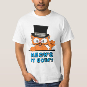 MOET HET? Señor Gato Cartoon Mustache Cat T-shirt