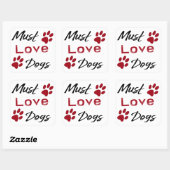 Moet houden van honden vierkante sticker (Vel)