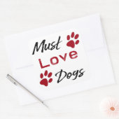 Moet houden van honden vierkante sticker (Envelop)