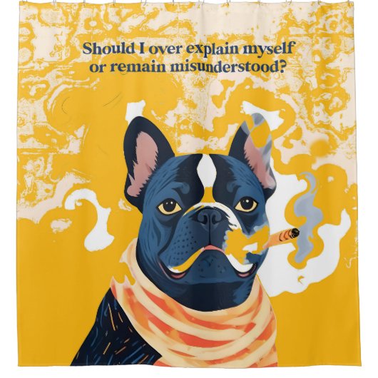 Moet ik mezelf te veel uitleggen douchegordijn (Voorkant)