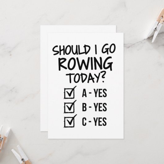 Moet ik vandaag roeien spelen? kaart (Voorkant / Achterkant in situ)