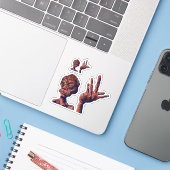 moet ik wachten sticker (Laptop met iPhone)