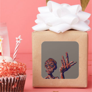 moet ik wachten vierkante sticker
