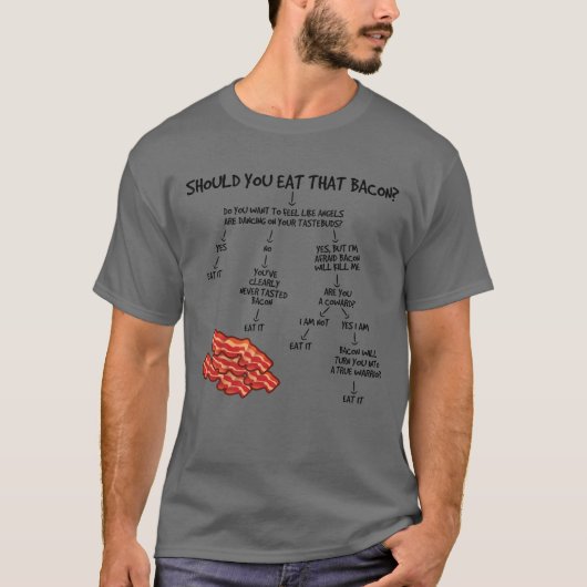 Moet je die Bacon Funny Bacon Lover Gift eten? T-shirt (Voorkant)
