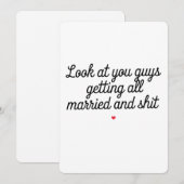 Moet je jullie nou zien, allemaal getrouwd en grap kaart (Voorkant / Achterkant)