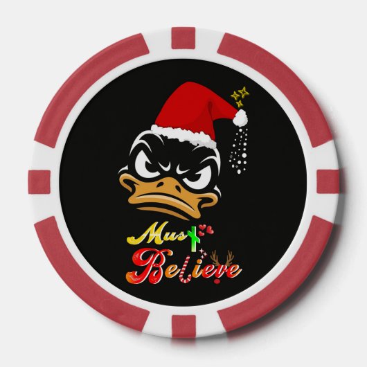 Moet Kerstmis geloven Poker Chips (Voorkant)