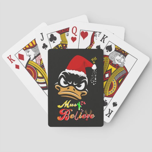 Moet Kerstmis geloven Pokerkaarten (Achterkant)