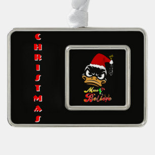 Moet Kerstmis geloven Verzilverd Omlijst Ornament
