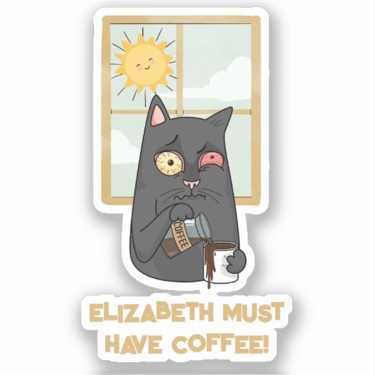 Moet koffie hebben losgescheurde kat gieten Java Sticker (Voorkant)