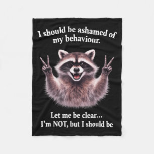 Moet me schamen voor gedrag laat grappig sarcastis fleece deken