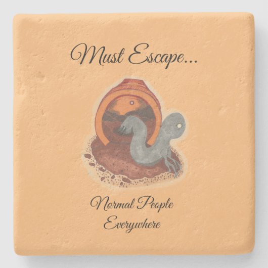 Moet ontsnappen..Het potentiële creatieve onderzet Stenen Onderzetter (Voorkant)