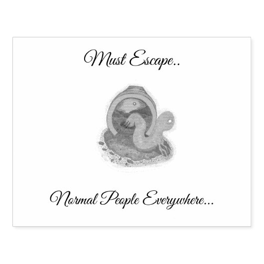 Moet ontsnappen...Het Potted Created Rubber stempe Rubberstempel (Afrduk)