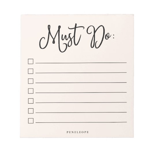 Moet | Reuzige Blush roze-to-do lijst Notitieblok (Voorkant)