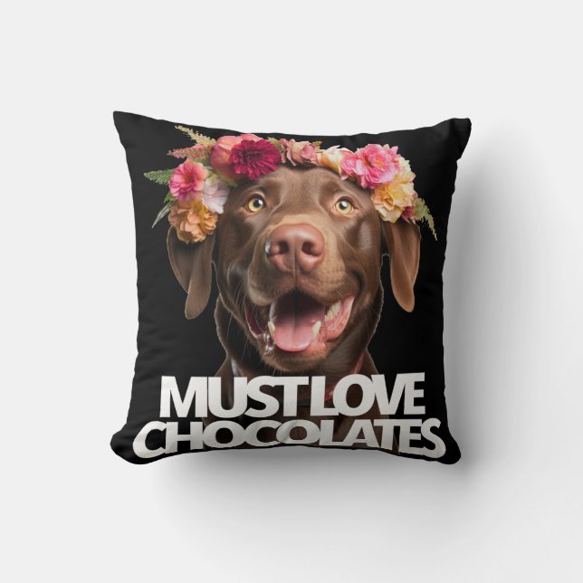 Moet van Chocolade bruine labs labrador retriever Kussen (Voorkant)
