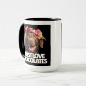 Moet van Chocolade bruine labs labrador retriever Mok (Voorkant links)