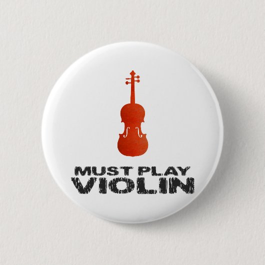 Moet Violin spelen Ronde Button 5,7 Cm (Voorkant)
