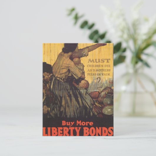 Moeten kinderen sterven briefkaart (Staand voorkant)