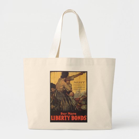 Moeten kinderen sterven grote tote bag (Voorkant)