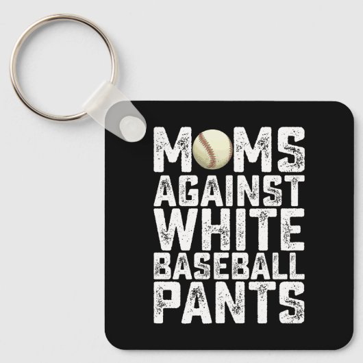 Moezen Tegen Witte Honkbalbroeken Moederdag Sleutelhanger (Voorkant)