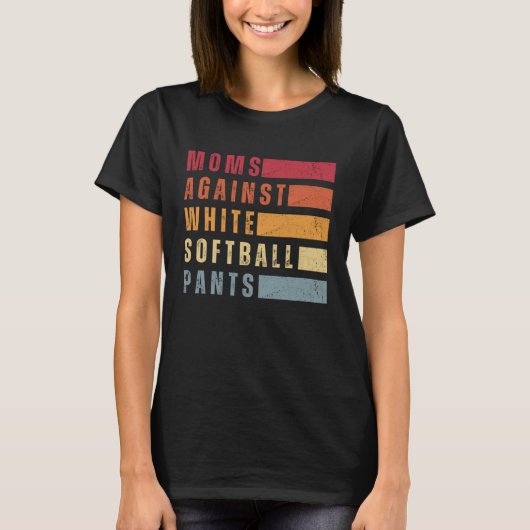 Moezen Tegen Witte Softbalbroeken Grappige Softbal T-shirt (Voorkant)