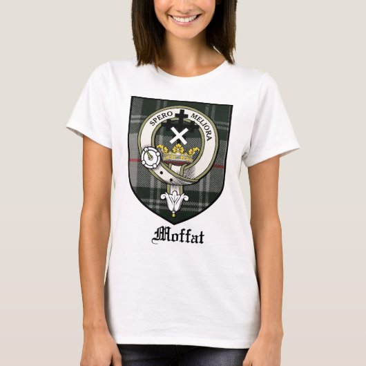 Moffat Clan Crest Badge Tartan T-shirt (Voorkant)