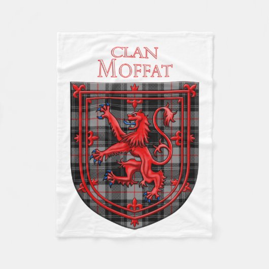 Moffat Tartan Scottish Plaid Lion Rampant Fleece Deken (Voorkant)